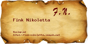 Fink Nikoletta névjegykártya
